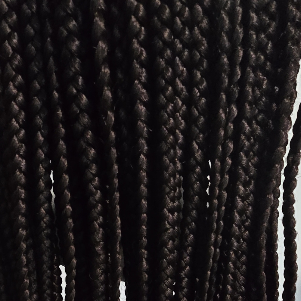 Elegant Handmade Braided Lace Wig, Knotless Box Braids Long Dark Brown Wig - New - Picture 11 of 16